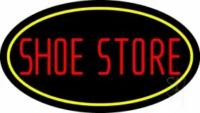 Shoe Store With Oval LED Neon Sign