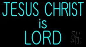 Turquoise Jesus Christ Is Lord LED Neon Sign