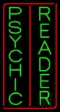 Vertical Green Psychic Reader Red Border LED Neon Sign