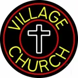 Village Church With Border LED Neon Sign