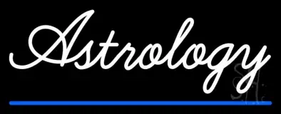 White Astrology Blue Line LED Neon Sign