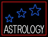 White Astrology Red Border LED Neon Sign