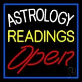 White Astrology Yellow Readings Red Open And Blue Border LED Neon Sign