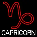 White Capricorn Red Logo LED Neon Sign