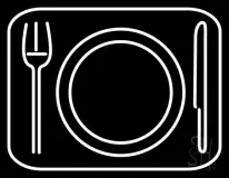 Plate With Fork and Spoon Luncheonette LED Neon Sign