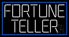 White Fortune Teller With Blue Border LED Neon Sign