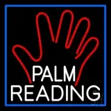 White Palm Reading Blue Border LED Neon Sign