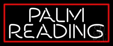 White Palm Reading Red Border LED Neon Sign