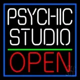 White Psychic Studio Red Open Green Line LED Neon Sign