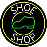 White Shoe Shop With Border LED Neon Sign
