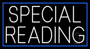 White Special Reading Blue Border LED Neon Sign