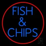 Round Fish and Chips LED Neon Sign