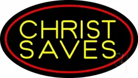 Yellow Christ Saves LED Neon Sign