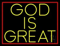 Yellow God Is Great LED Neon Sign