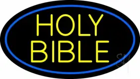 Yellow Holy Bible LED Neon Sign