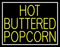 Yellow Hot Buttered Popcorn LED Neon Sign