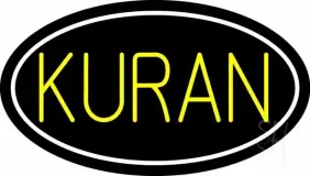 Yellow Kuran With Border LED Neon Sign