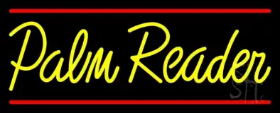 Yellow Palm Reader Red Line LED Neon Sign