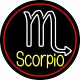 Yellow Scorpio Zodiac Red Border LED Neon Sign