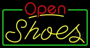 Yellow Shoes Open With Border LED Neon Sign