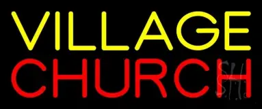 Yellow Village Red Church LED Neon Sign