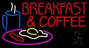 Red Breakfast And Coffee LED Neon Sign
