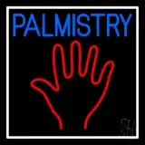 Blue Palmistry White Border LED Neon Sign