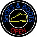 Blue Shoes And Boots Open LED Neon Sign