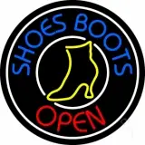 Blue Shoes Boots Open LED Neon Sign