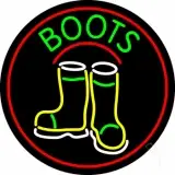 Boots With Logo Red Border LED Neon Sign