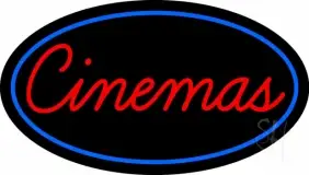 Cinemas With Blue Border LED Neon Sign
