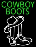 Green Cowboy Boots With Logo LED Neon Sign