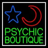 Green Psychic Boutique White Border LED Neon Sign