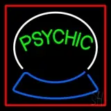 Green Psychic Logo Red Border LED Neon Sign