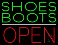 Green Shoes Boots Open LED Neon Sign