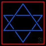 Judaism Star Of David Red Border LED Neon Sign