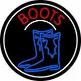 Pair Of Boots Logo With Border LED Neon Sign