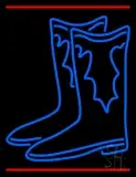 Pair Of Boots Logo With Line LED Neon Sign