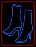 Pair Of Boots With Red Border LED Neon Sign