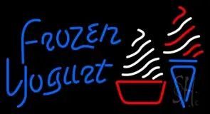 Blue Frozen Yogurt With Logo LED Neon Sign
