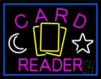 Pink Card Reader Blue Border LED Neon Sign