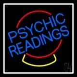 Psychic Readings Crystal White Border LED Neon Sign