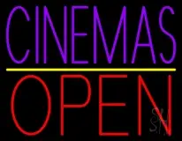 Purple Cinemas Open LED Neon Sign