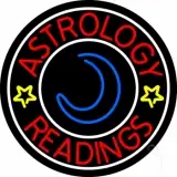 Red Astrology Readings White Border LED Neon Sign