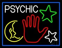 Red Palm Logo Psychic And Blue Border LED Neon Sign