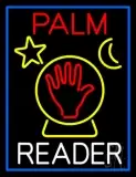 Red Palm White Reader With Crystal LED Neon Sign
