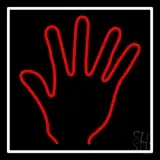 Red Psychic Palm With White Border LED Neon Sign