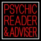 Red Psychic Reader And Advisor With Border LED Neon Sign