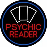 Red Psychic Reader White Cards And Blue Border LED Neon Sign