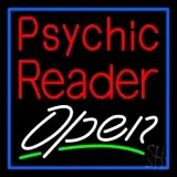Red Psychic Reader White Open LED Neon Sign
